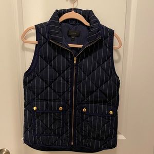 JCrew Striped Puffer Vest